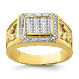 10KT Gold and Cubic Zirconia Eagle Ring; Size 10.5