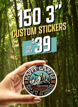 150 3" Custom Vinyl Stickers