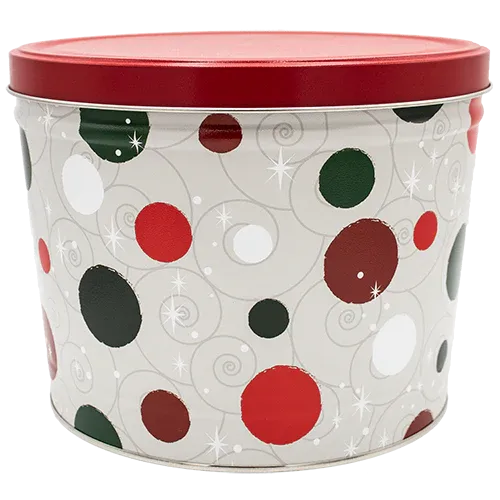 2 Gallon - Jolly Dots Christmas Tin