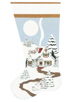 2246 Snowy White House Stocking