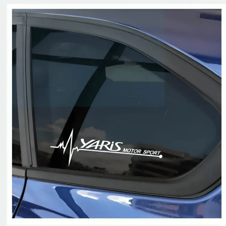 2PCS Car Side Window Vinyl Stickers Decals For Toyota Yaris Accessories