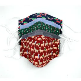 5 Pack Cotton Navy Holiday Face Mask