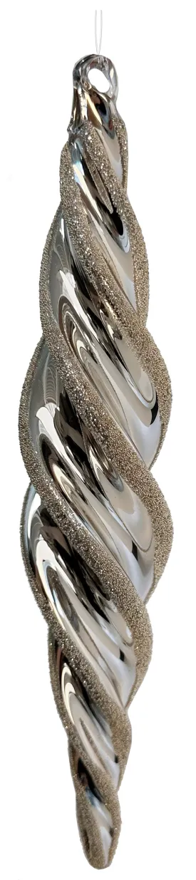 63483 Glass Whirl Drop Silver Beaded