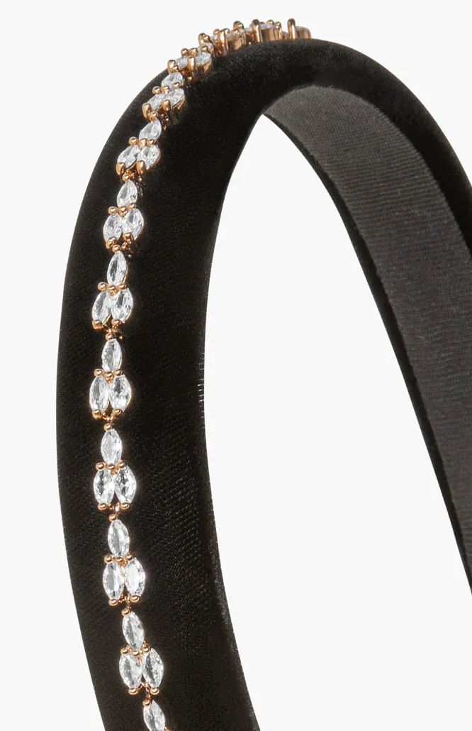 Adelina Headband -- Black Crystal