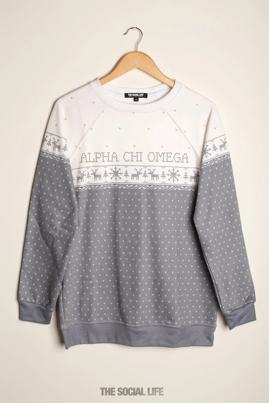 Alpha Chi Omega Festive Raglan Crewneck