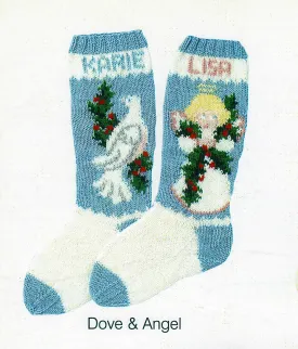 Angel and Dove Christmas Stockings Pattern