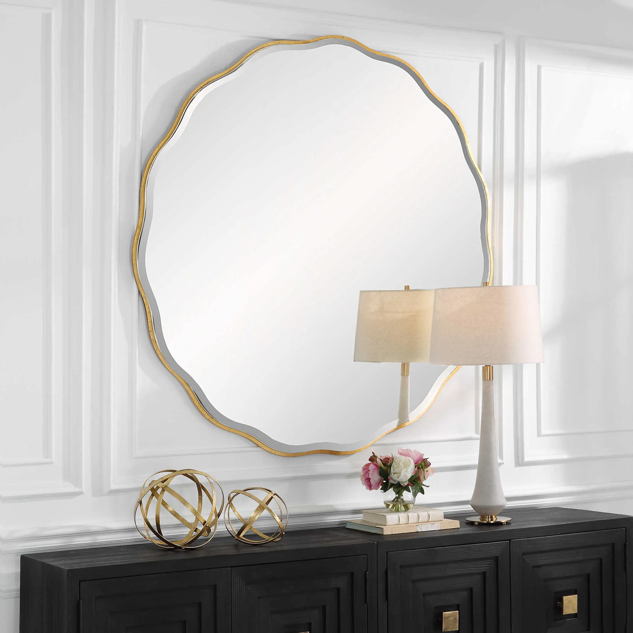 Anita Gold Large Round Mirror