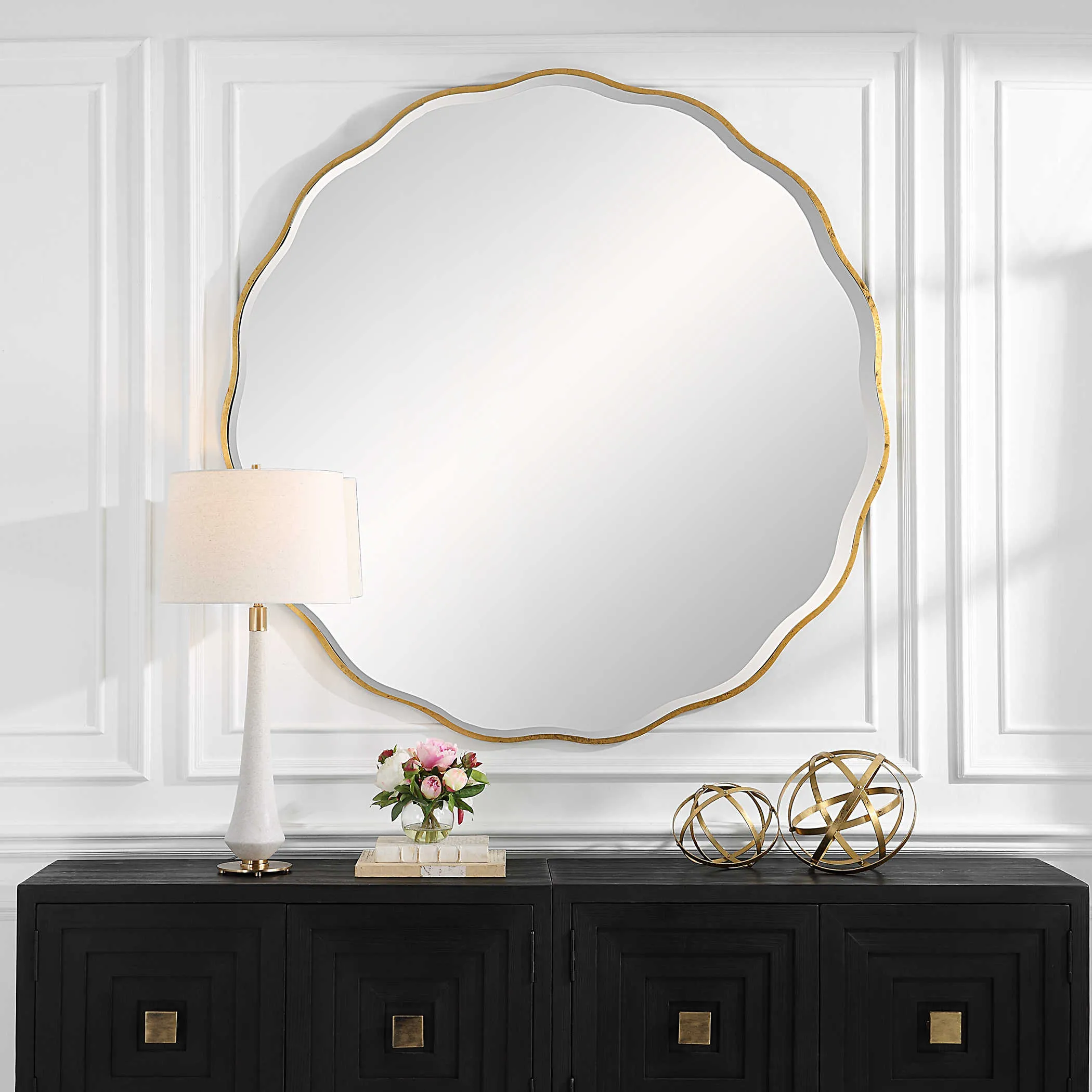 Anita Gold Large Round Mirror