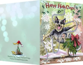 Australian Cattle Dog - Happy Holly Dog Pine Skirt - Christmas Card