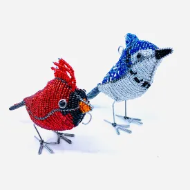 Beaded Bird Ornament, Blue Jay