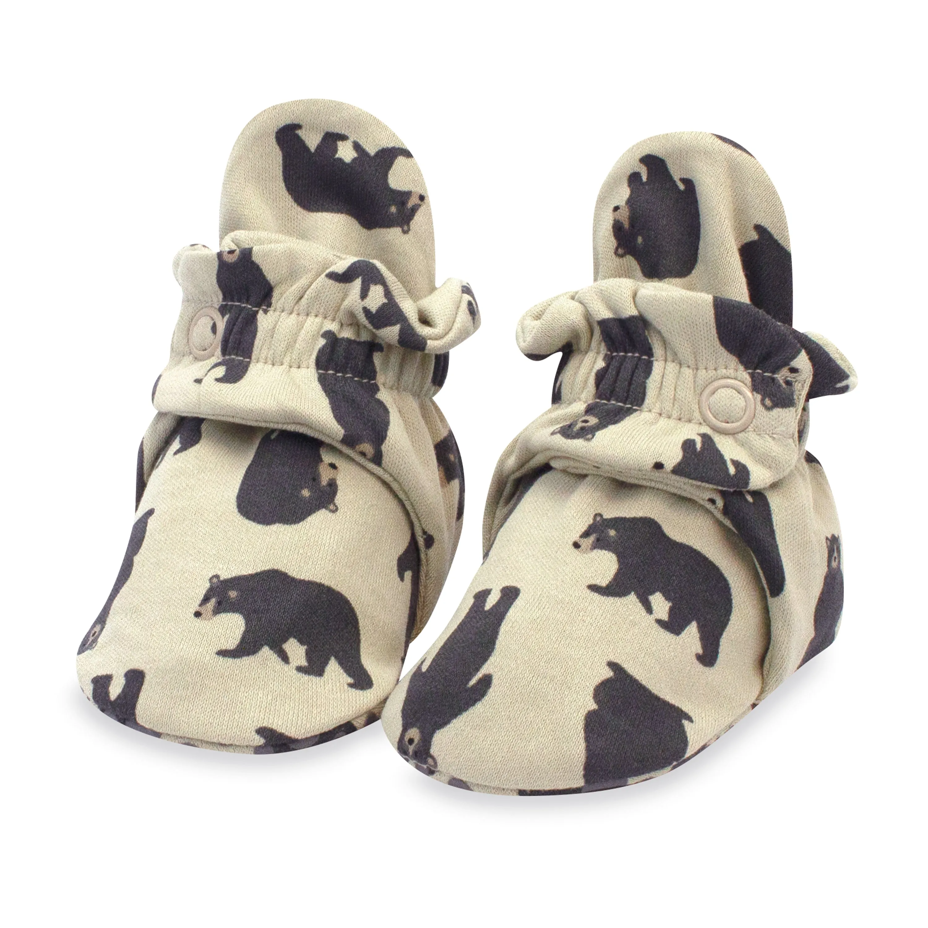 Black Bears Organic Cotton Gripper Baby Bootie