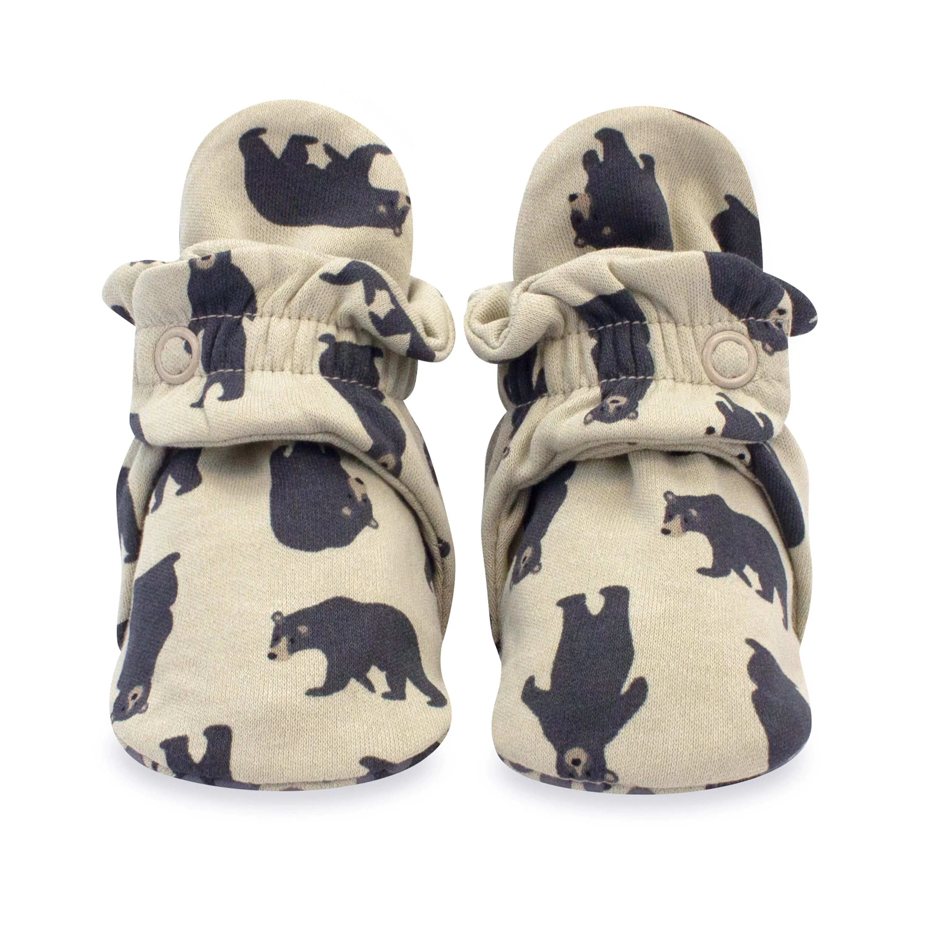 Black Bears Organic Cotton Gripper Baby Bootie