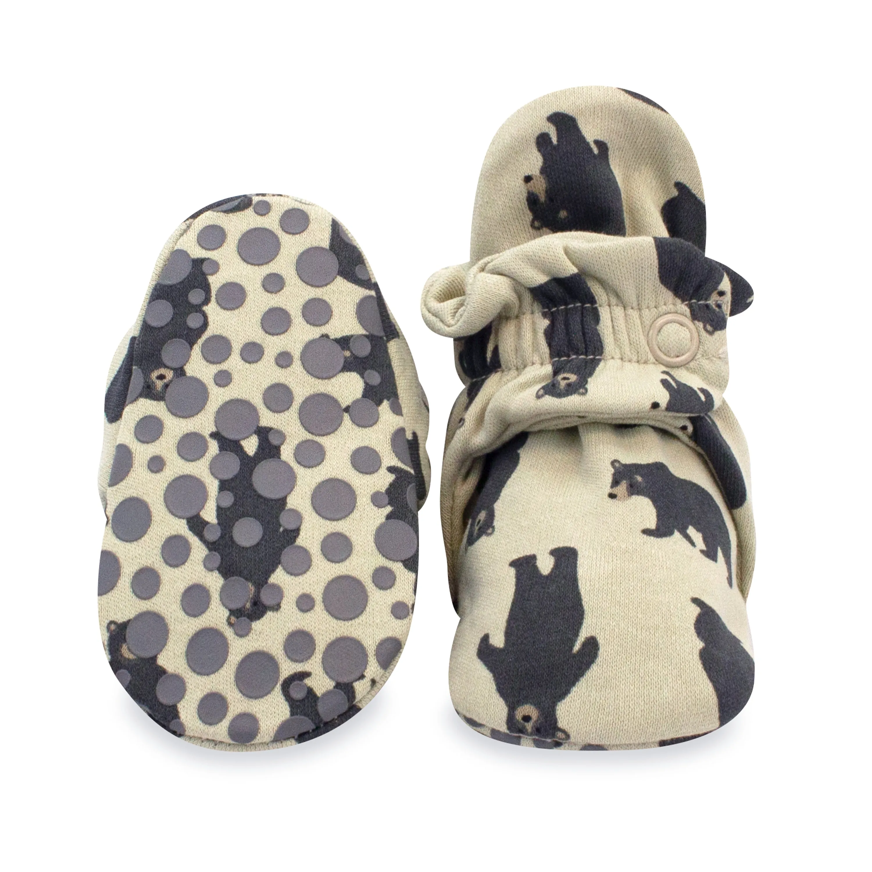 Black Bears Organic Cotton Gripper Baby Bootie