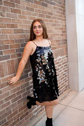 Black Sequin Dress