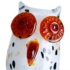 Blown Glass Speckled Owl