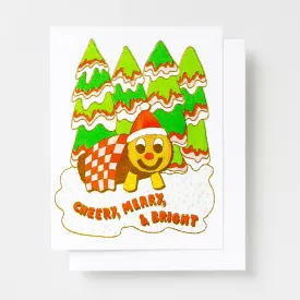 Cheery, Merry   Bright  - Risograph Card Set