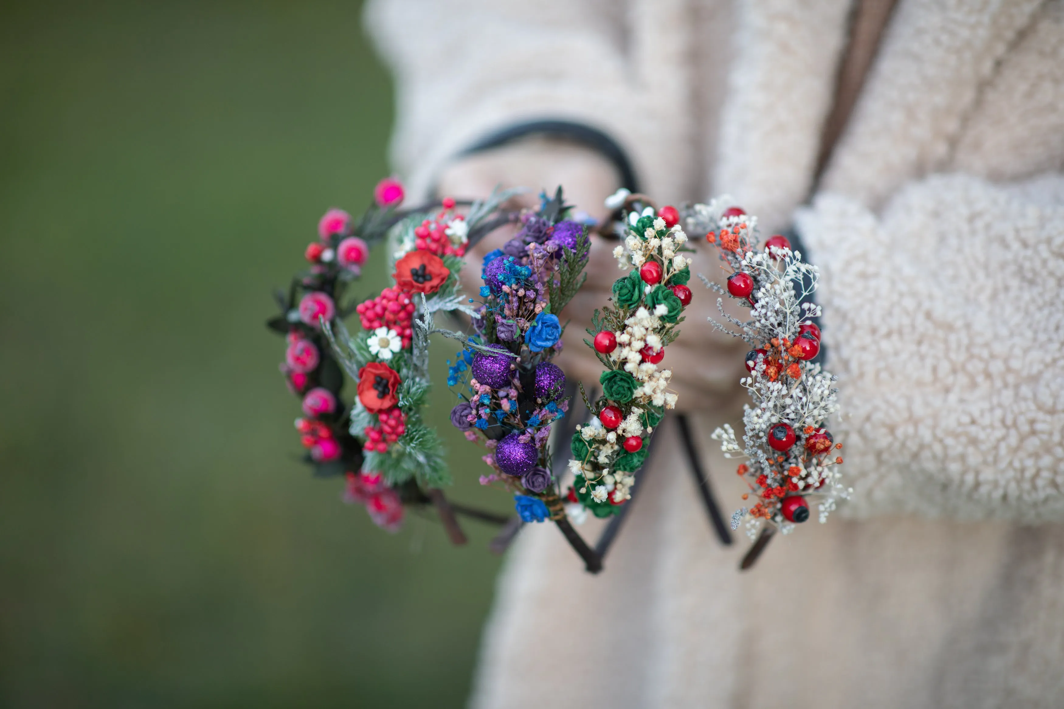 Christmas winter flower headbands