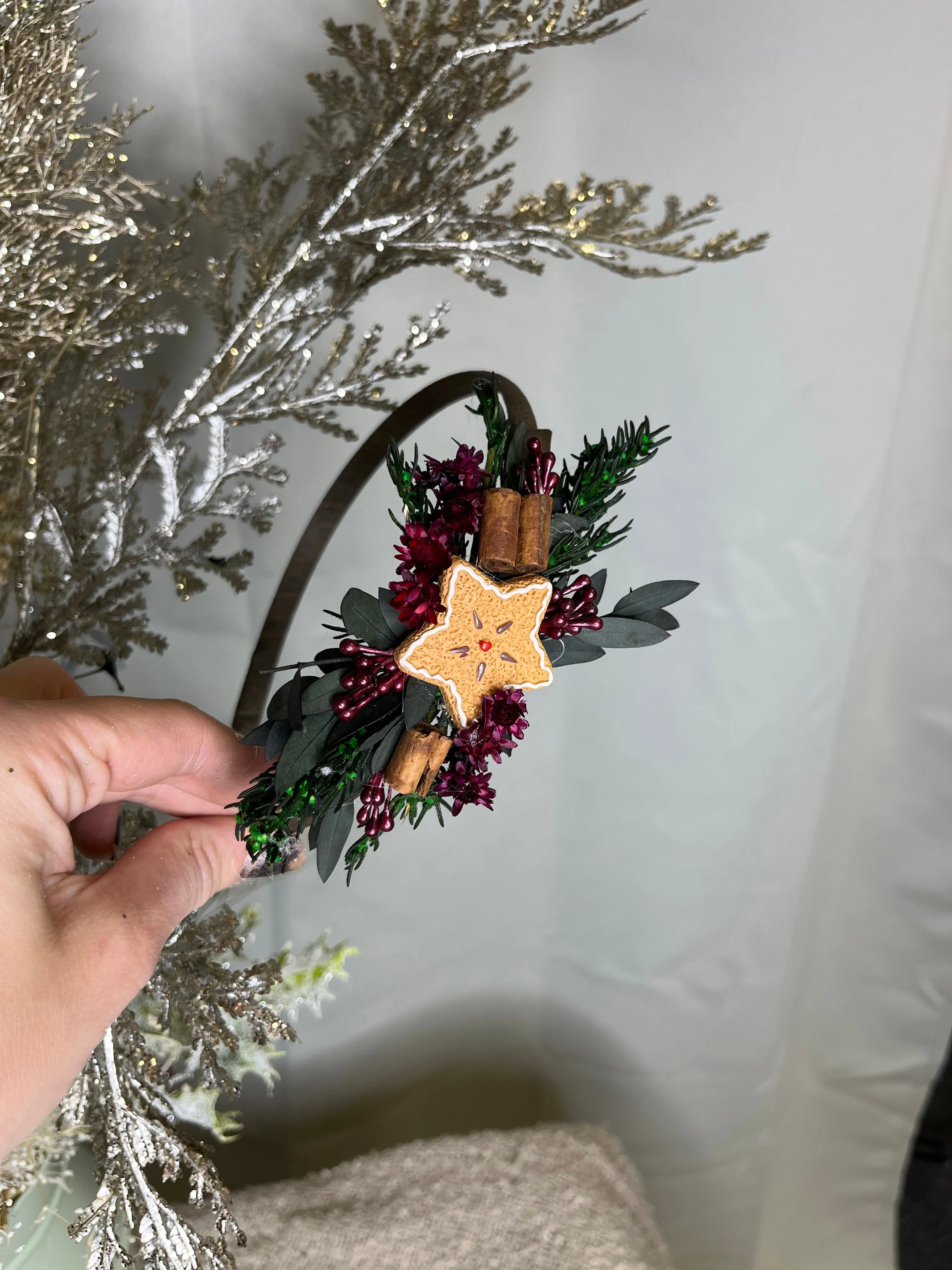 Christmas winter headband with gingerbread