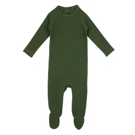 Corduroy Raglan Footie in Forest