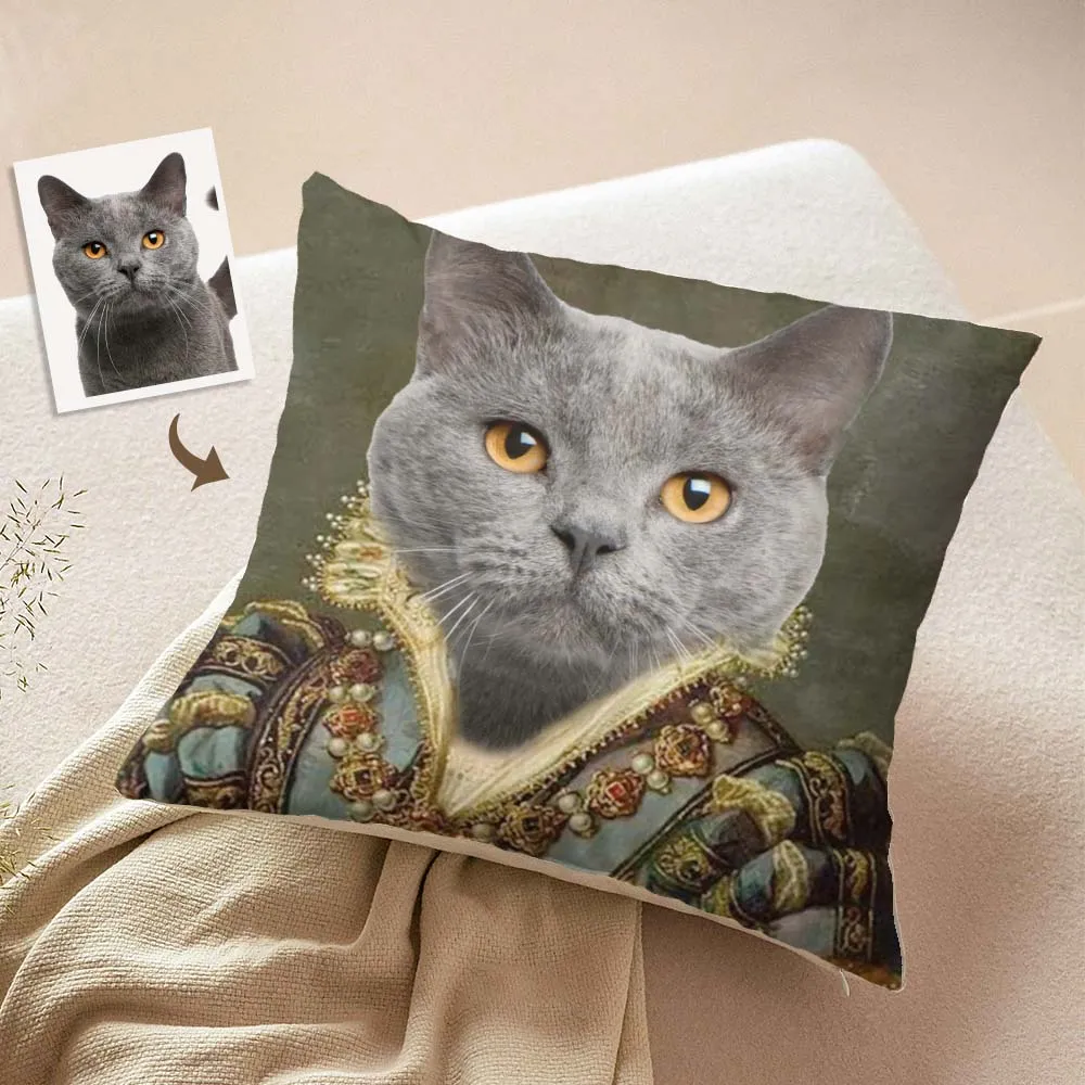 Custom Photo Face Pillow Cat Knight Pet Home Gifts