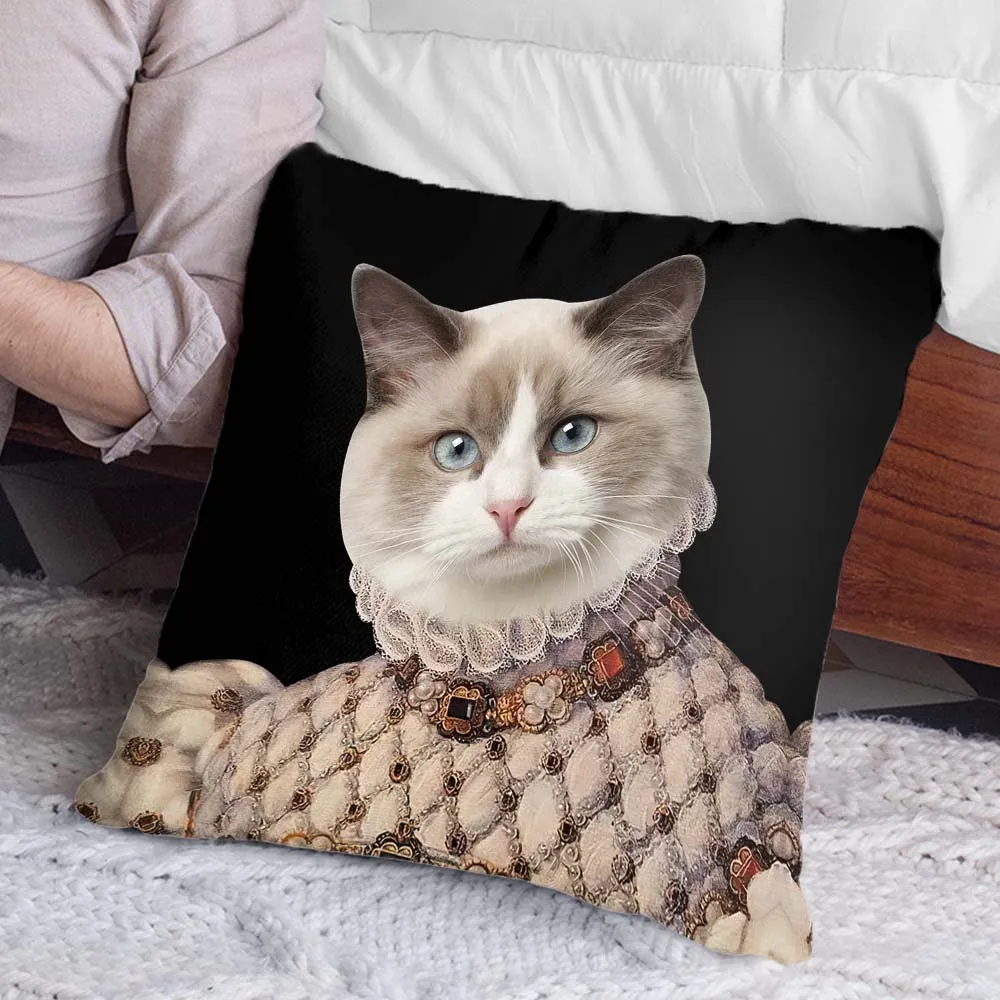 Custom Photo Face Pillow Cat Noble Funny Gifts