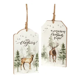 Doe and Stag Wood Ornaments