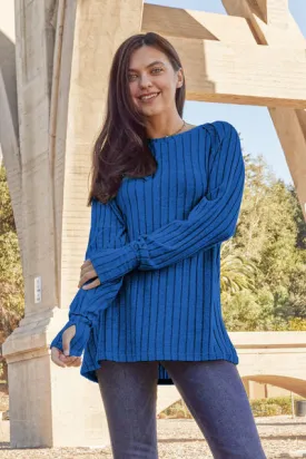 Explore More Collection - Basic Bae Full Size Ribbed Round Neck Long Sleeve Knit Top