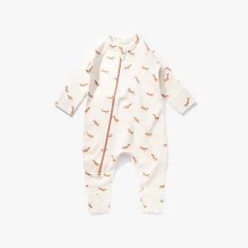 Fox Waffle Zip Romper