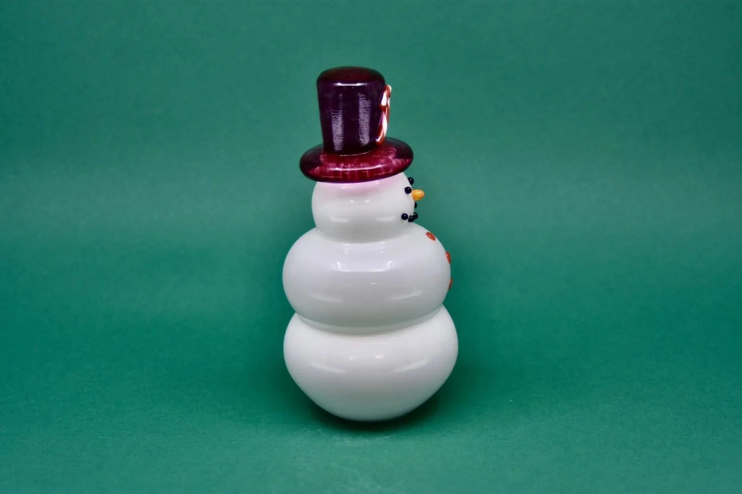 Glass Snowman Candy Cane Charlie