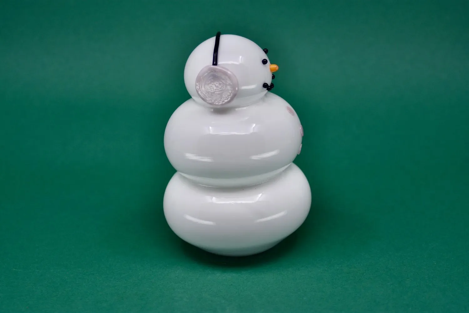 Glass Snowman Pink Muffy