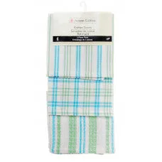 GREEN STRIPE TEA TOWELS SET (3 PCS)