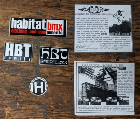 Habitat BMX sticker pack / Spoke zine / Dirty South video flyers 2001