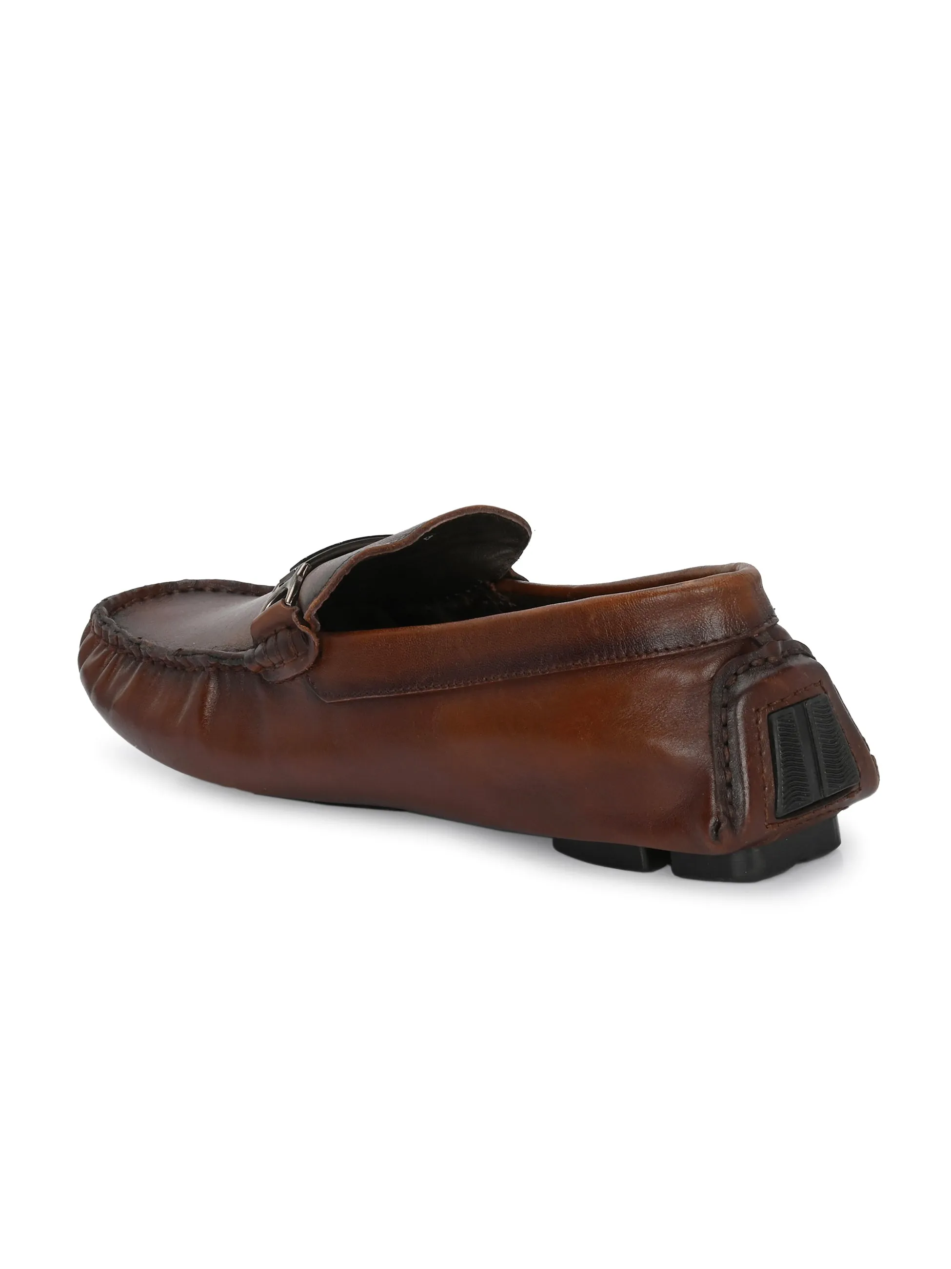 Hitz Men's Brown Leather Casual loafers