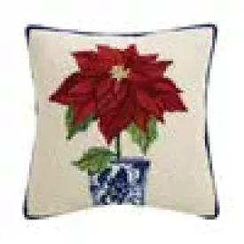 Holiday Chinoiserie Poinsettia Hook Pillow