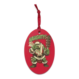 Holiday Naughty Ogre Wooden Ornament Magnet