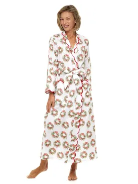 Holiday Wreath Print Classic Robe