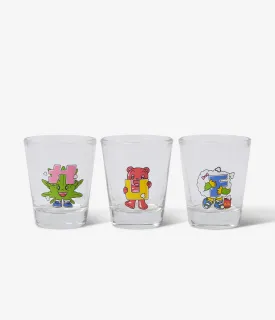 HUF Kawaii Buddies Collectors Shot Glass Set - Cute and Unique Drinking Accessory