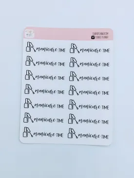 Manicure Pedicure Script Stickers