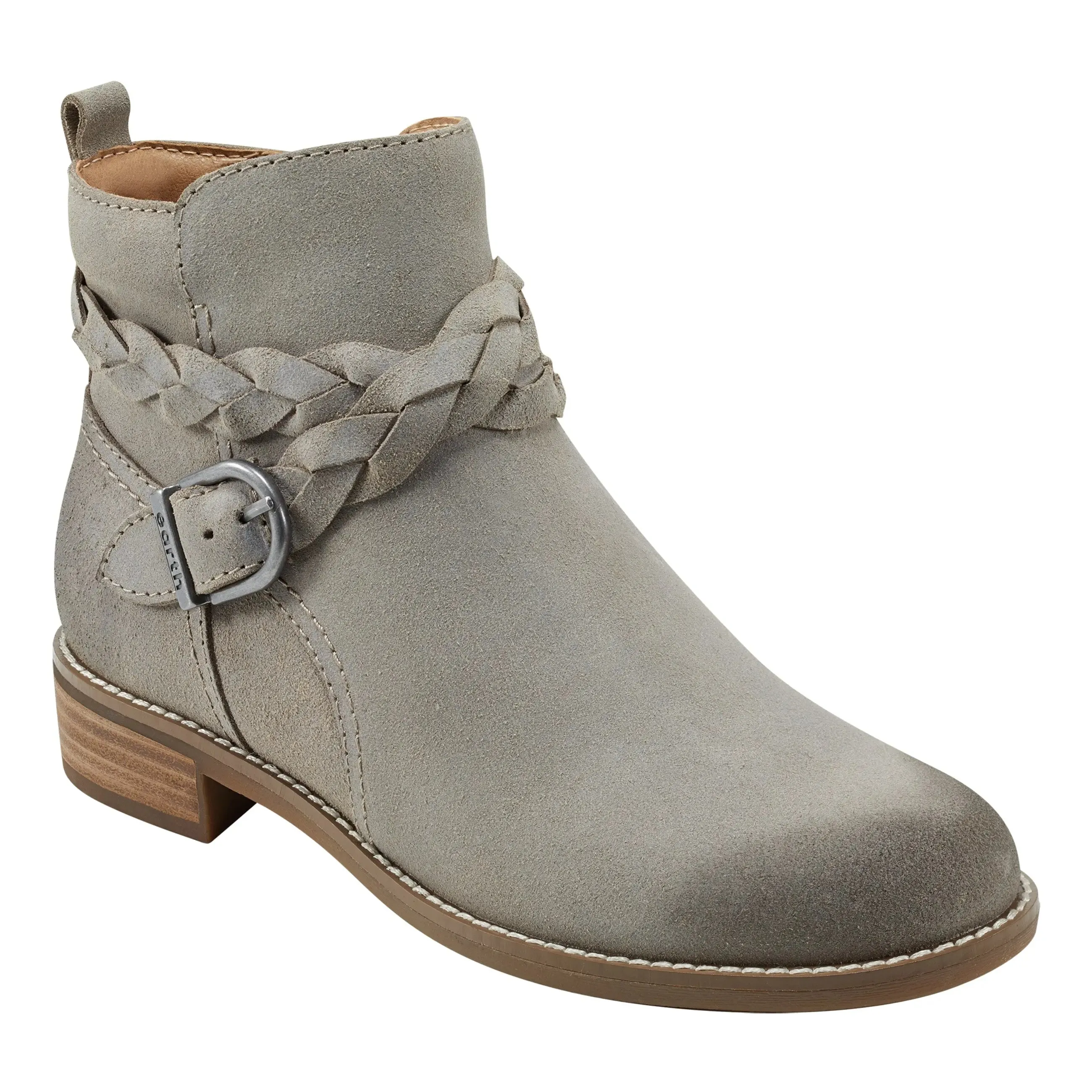 Nicole Casual Booties with Stacked Heel and Round Toe