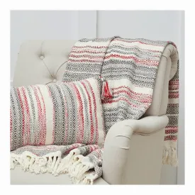 Red & Grey Nordic Weave Throw