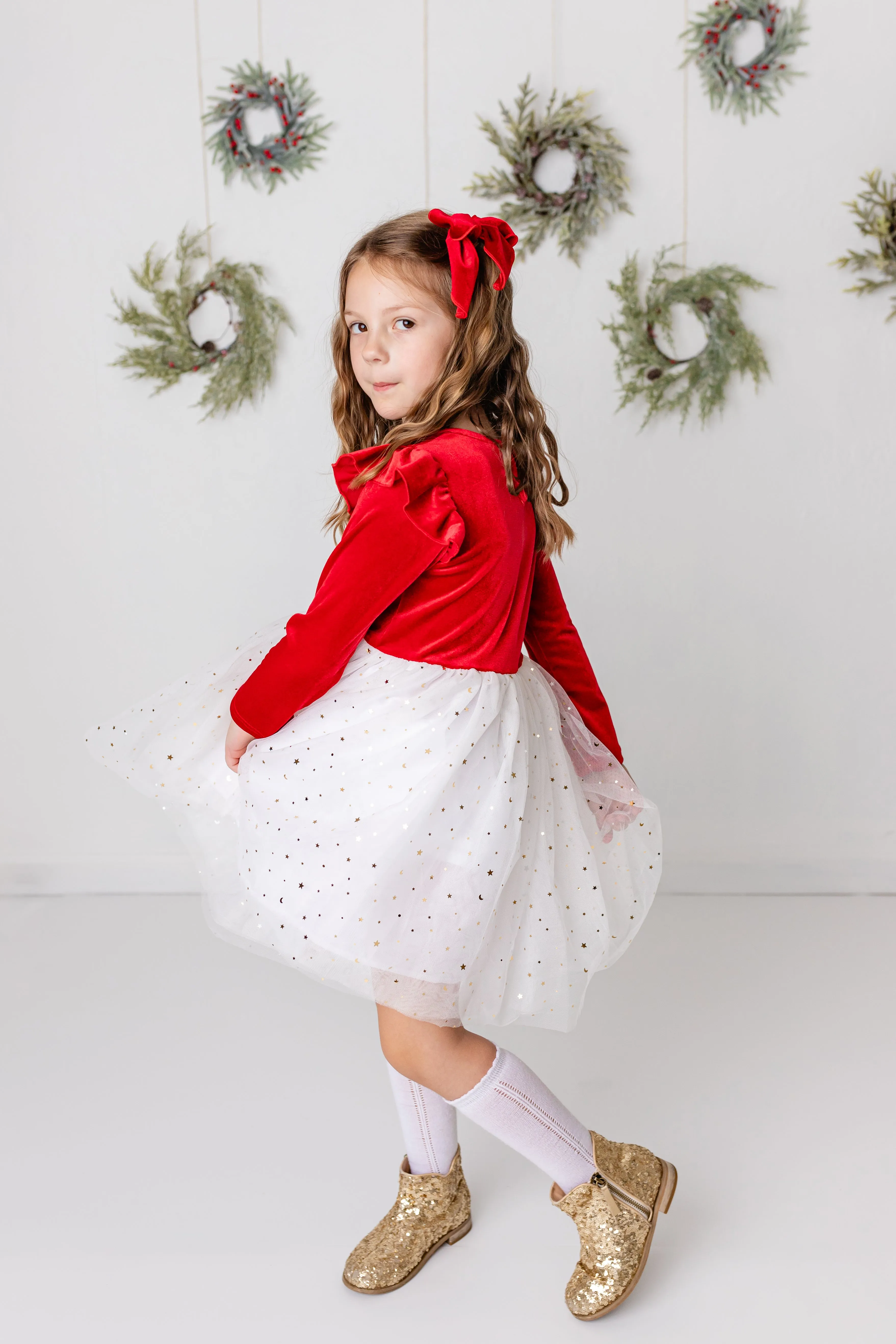 RED & WHITE SPARKLE DRESS