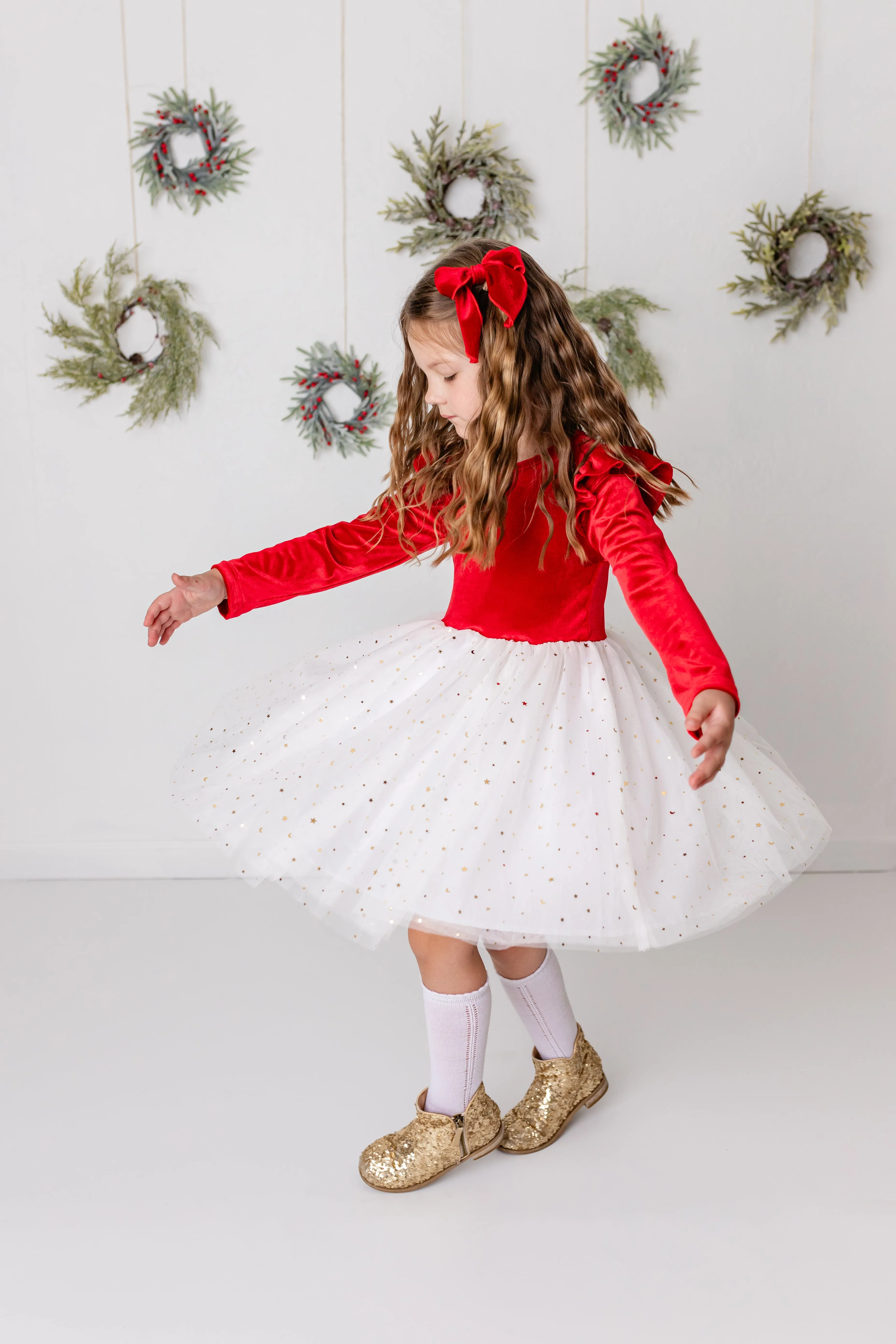 RED & WHITE SPARKLE DRESS