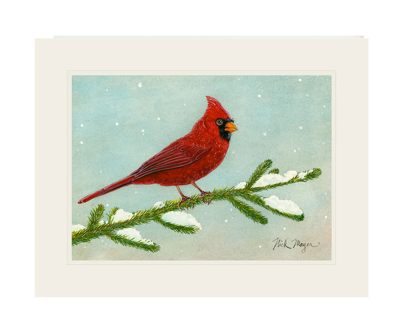 Snowy Cardinal Print