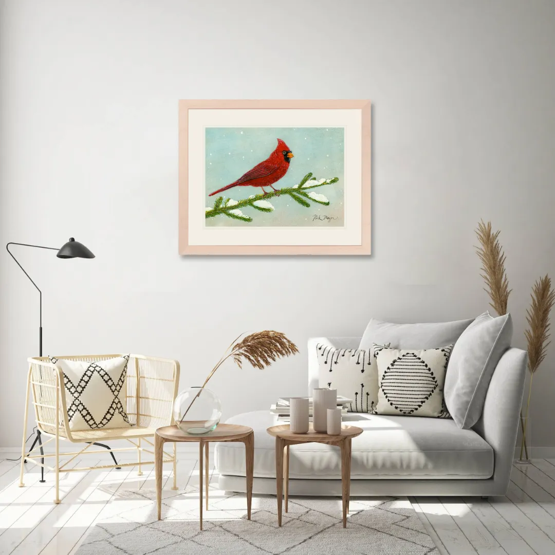 Snowy Cardinal Print