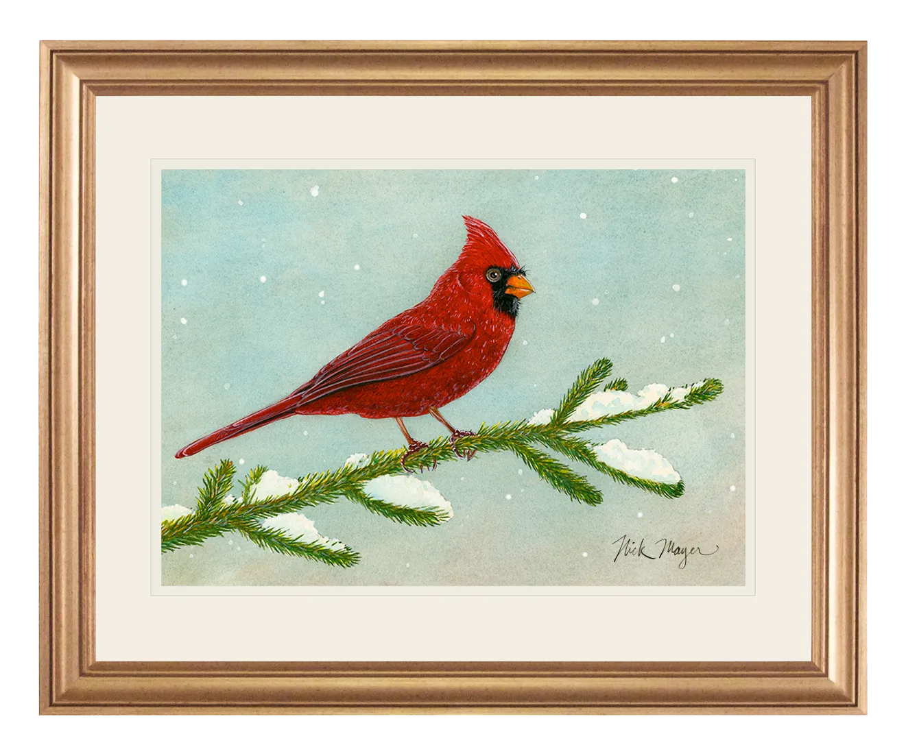 Snowy Cardinal Print