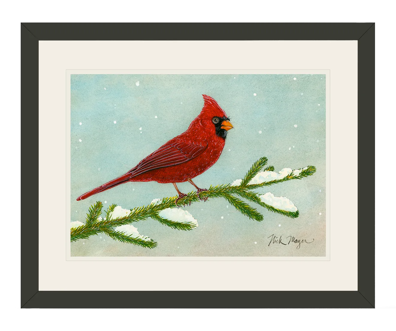 Snowy Cardinal Print