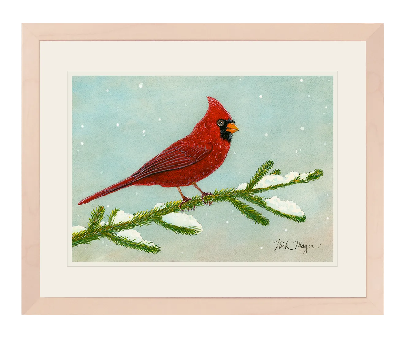 Snowy Cardinal Print