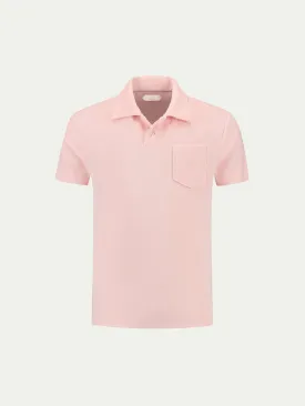 Soft Pink Terry Towelling Polo Shirt