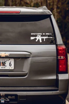 Vinyl Decal - Brothers in Arms Rifle (White)