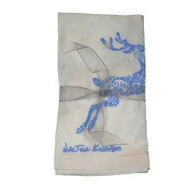 Walter Knabe Hand Printed Napkin Set Holiday Reindeer